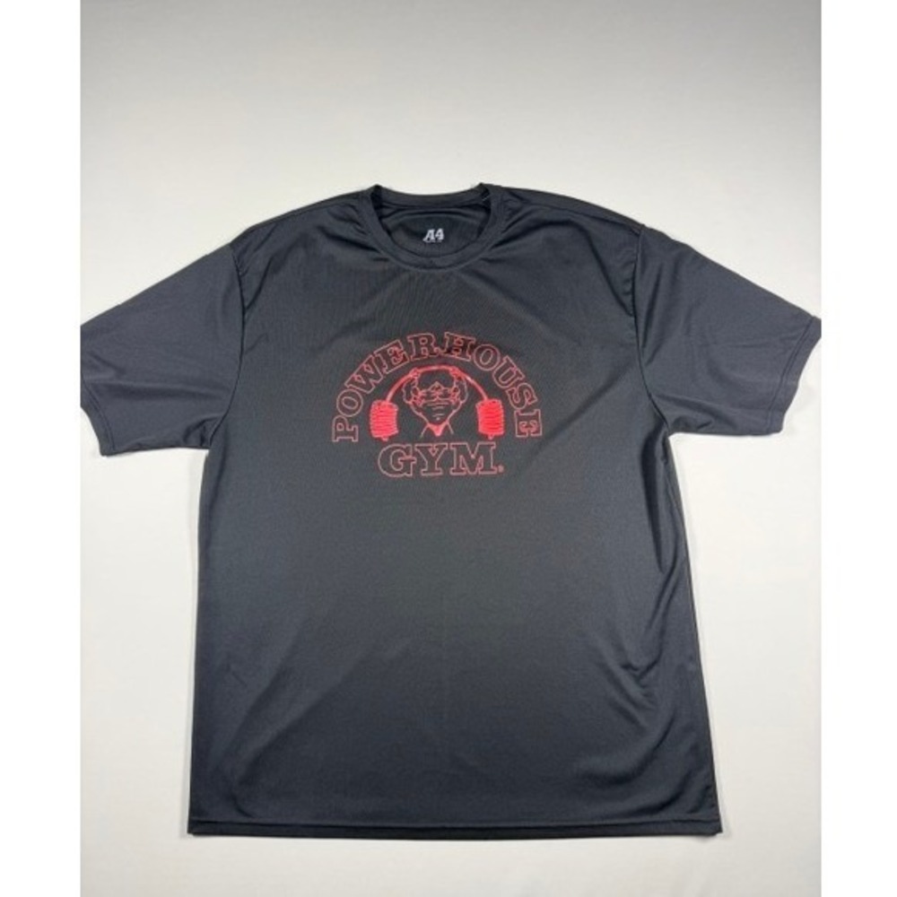 A4 Powerhouse Gym Mens Performance T-Shirt Black Red Bodybuilding Training XL